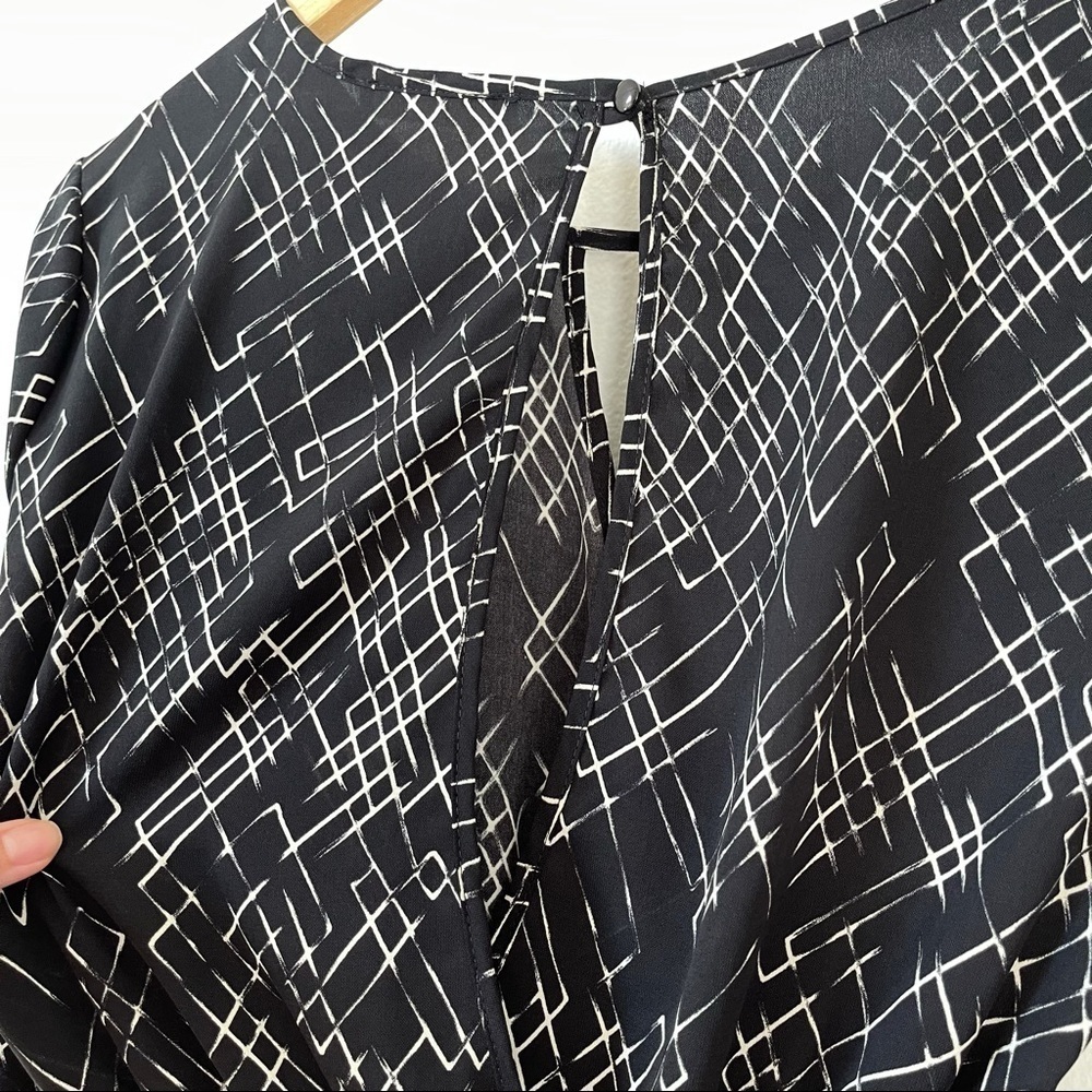 Lush Gigi Black White Skater Mini Dress Keyhole XS - Picture 10 of 13